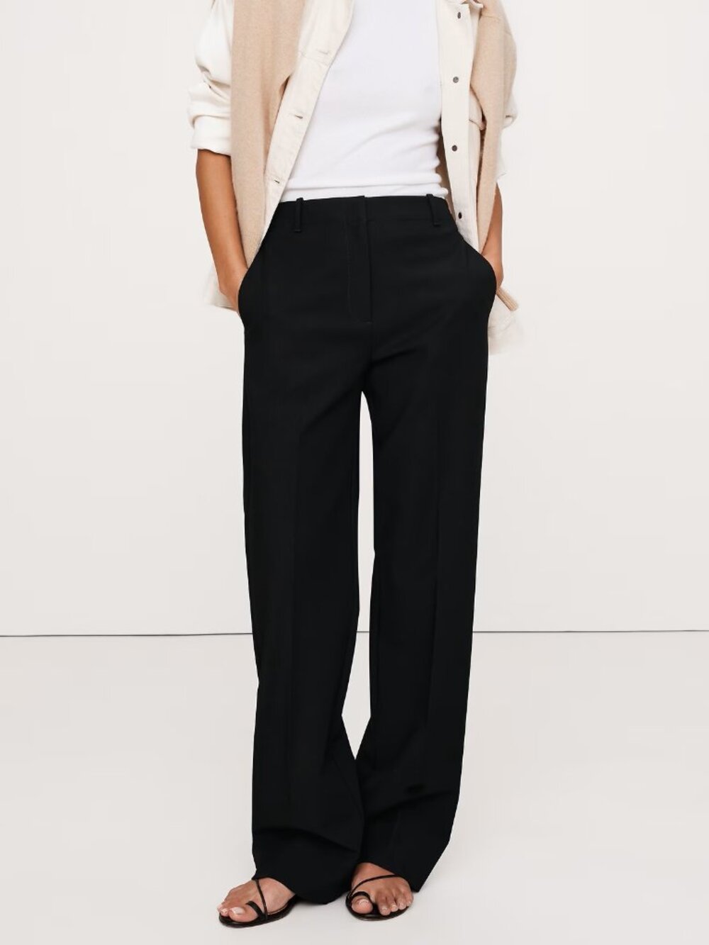 NEW! Banana Republic Black Modern Straight High-Rise City Pants 10P
